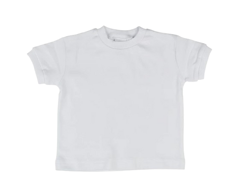 White Short Sleeve T-Shirt with Rib Trim