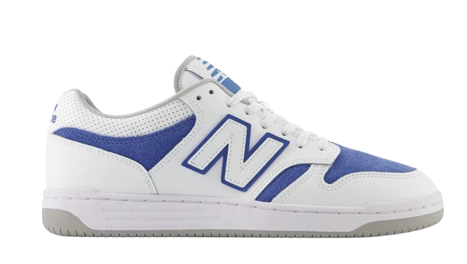 New Balance 480 - Unisex Retro Basketball Shoe - White & Royal