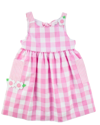Gingham Dress with Flowers