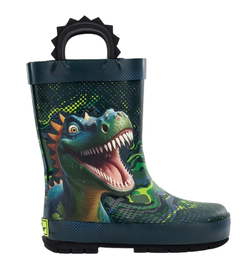 Kids Digital Dino Rain Boot - Navy Blue