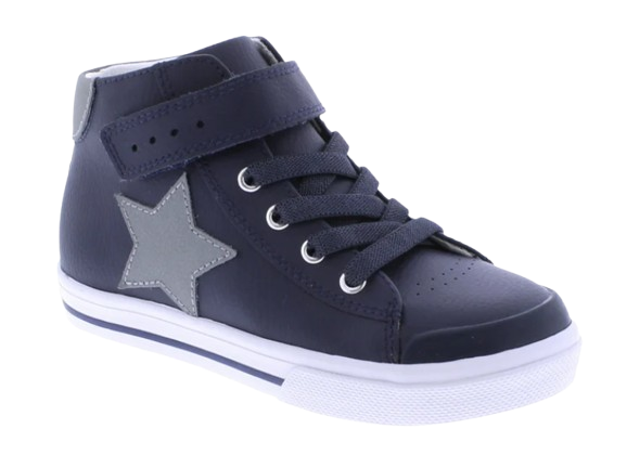 RILEY - Navy/Grey Leather