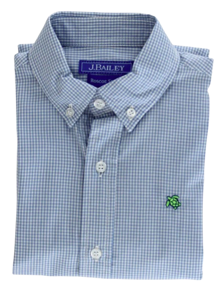 Roscoe Button Down - Blue Micro Check