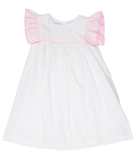 Tara Pastel Swiss Dot Dress