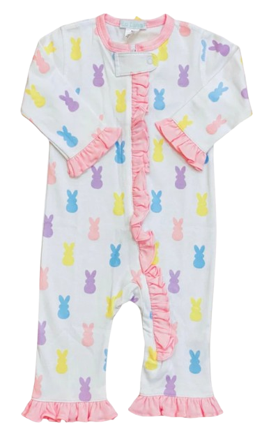 Lulu Bebe Girls Footless Pajamas - Bunnies