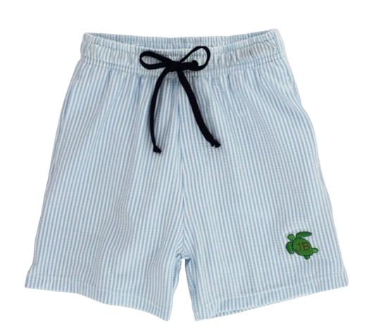 Board Short - Blue Stripe Seersucker