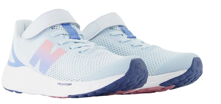 Fresh Foam Arishi v4 Bungee Lace with Top Strap - Frosted Glass with Carolina Blue and Pink Taffy