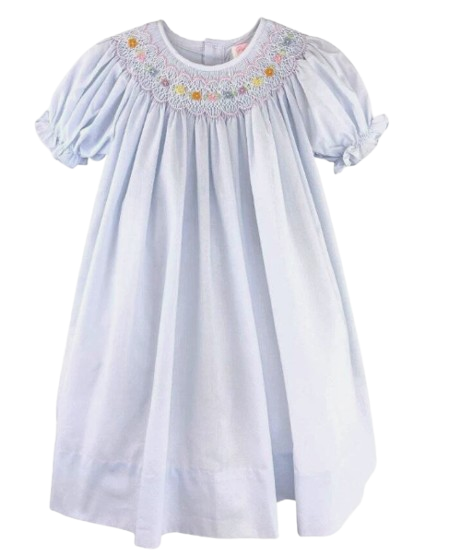 Bishop Smocked Dress with Flowers Bishop Smocked Dress with Flowers