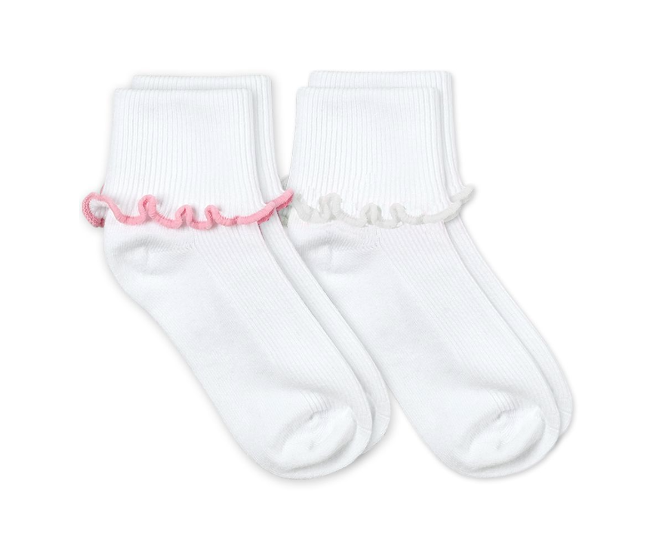 Jefferies Socks Ripple Edge Smooth Toe Turn Cuff Socks 2PK
