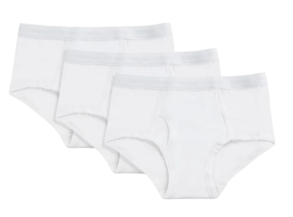 MEMOI 3-PACK BOY’S SOFT COTTON BLEND BRIEFS- WHITE