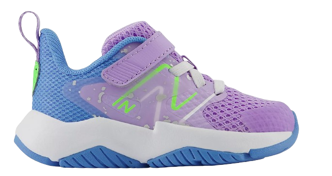 Rave Run v2 Bungee Lace with Top Strap - Lilac glo with sky blue and pixel green