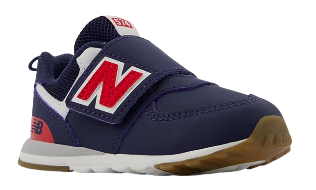 574 NEW-B Hook & Loop - New Balance Blue with Team Red
