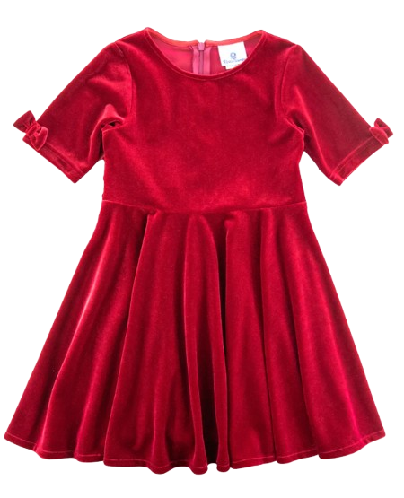 Stretch Velvet Dress With Sleeve Bows 8 Stretch Velvet Dress With Sleeve Bows 8