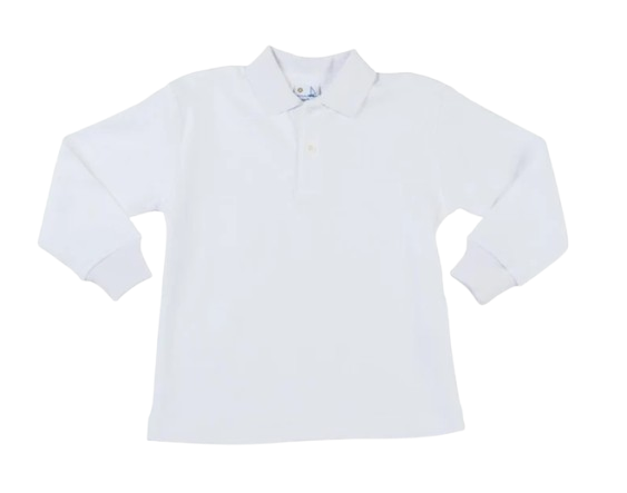 White Long Sleeve Polo