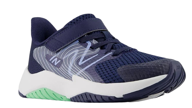Rave Run v2 Bungee Lace with Top Strap-NB Navy with Electric Sky and Sweetgrass
