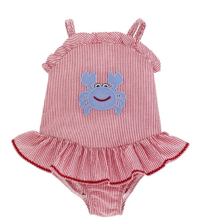 Crab One Piece Swimsuit with Ruffle