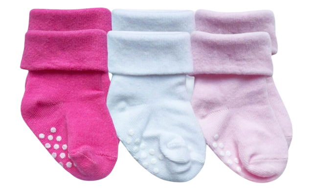 Jefferies Socks Baby Non-Skid Turn Cuff Socks -Girls