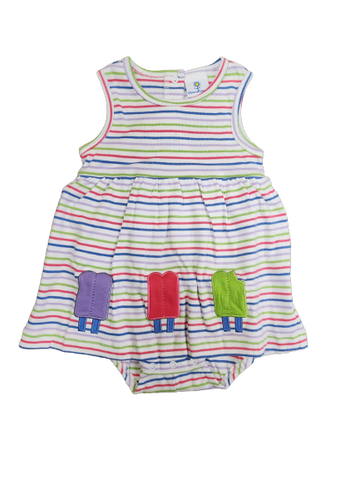 Stripe Knit Romper with Popsicle