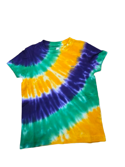 Mardi Gras Tie Dye Short Sleeve Shirt