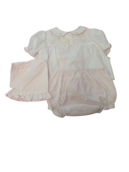 Diaper Set, White/Pink Giraffe