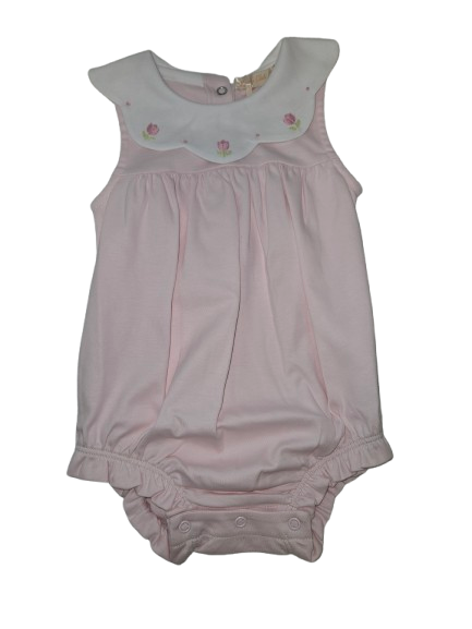 Pink Bib Bubble with Embroidery