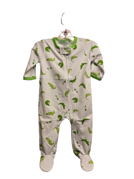 Boys Footie - White Cotton -Gator Footie