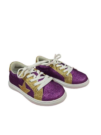 Purple/Gold Glitter Lace Sneakers