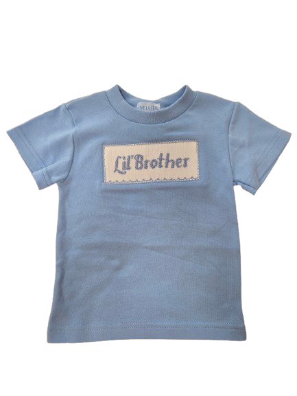 Lil Brother Smocked Light Blue Knit Short Sleeve
