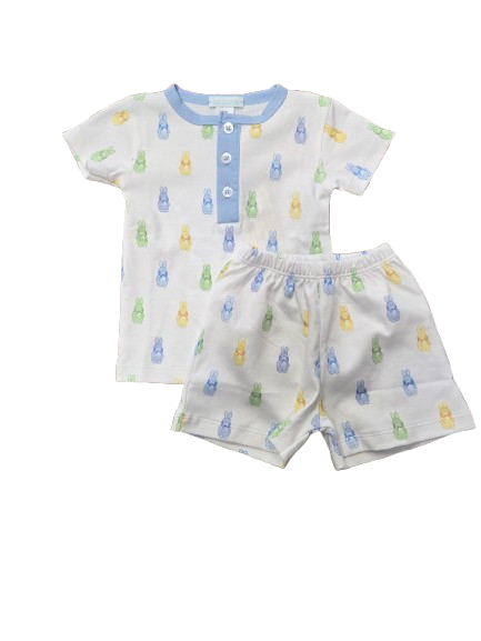 Lulu Bebe Boys Pajama Short Set - Bunny