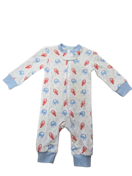 Lulu Bebe Boys Footless Pajamas - Crab
