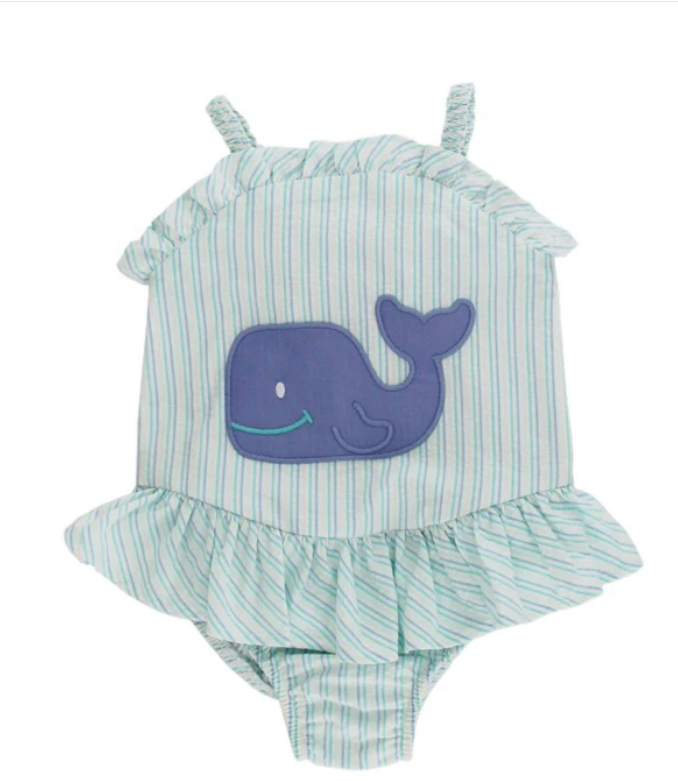 Wally Whale - One Piece Swimsuit with Ruffle