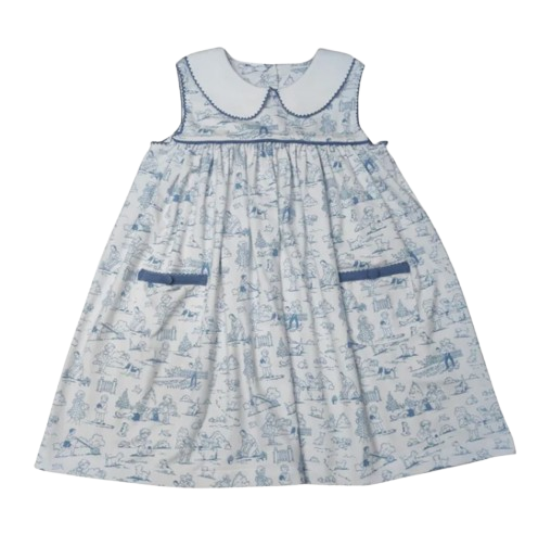 Playful Toile Pocket Dress