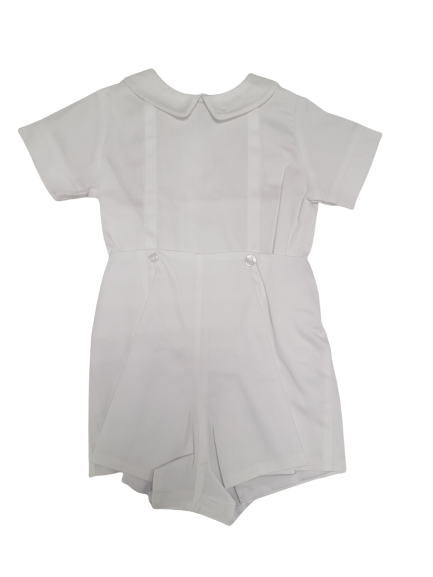 White Pique 2PC Boys Short Set Short Sleeve