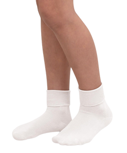 Jefferies Socks White Smooth Toe Turn Cuff Socks 1 Pair