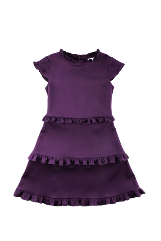 Knit Dress with Ruffles, Purple