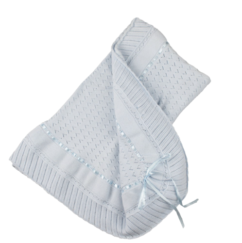 Pointelle Knit Ruffle Blanket