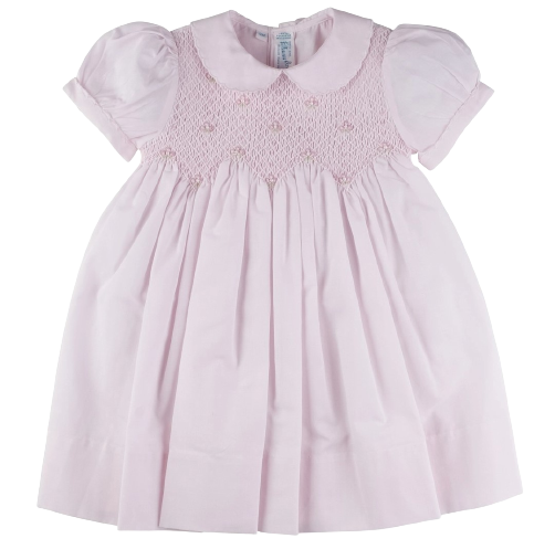 Scalloped Pearl Smocked Dress