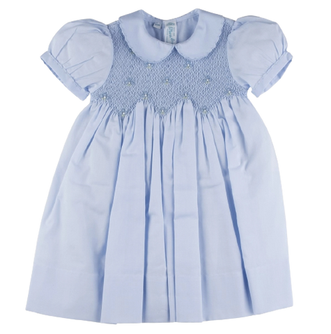 Scalloped Pearl Smocked Dress