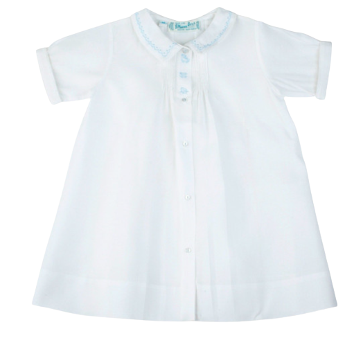 Boys Train Embroidery Folded Daygown