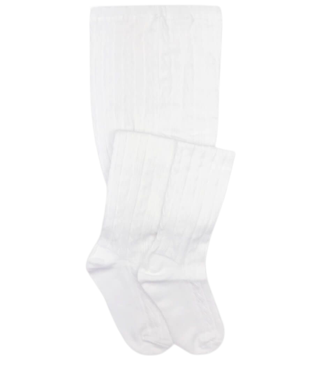 Jefferies Socks Classic Cable Tights - White