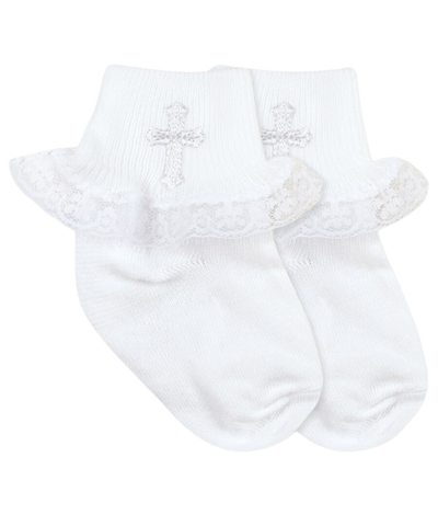 Jefferies Socks White Smooth Toe Christening Lace Socks 1 Pair