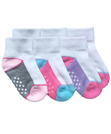 Jefferies Socks Non-Skid Color Block Half Cushion Quarter Socks 3 Pair Pack