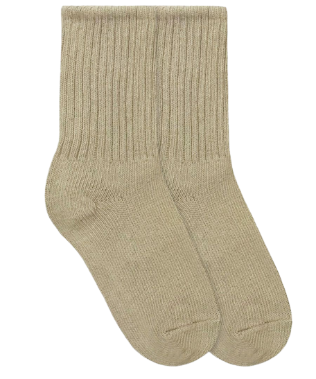 Jefferies Socks School Uniform Rib Crew Socks Khaki