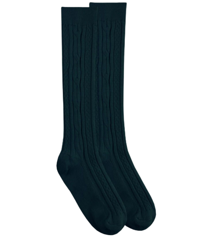 Jefferies Socks School Uniform Acrylic Cable Knee High Socks -Green