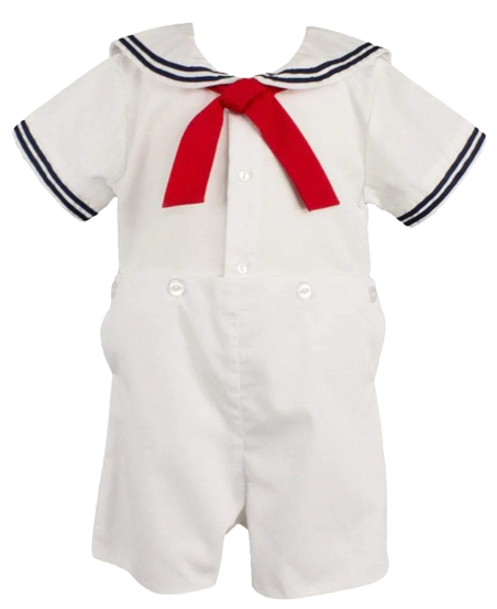 Classic Sailor Suit by Petit Ami White