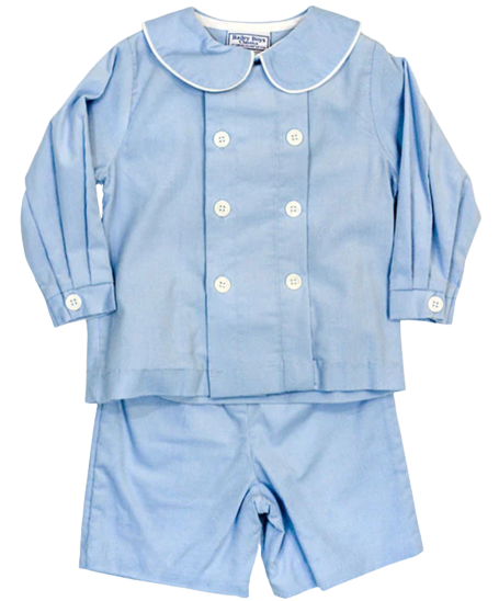 Light Blue Corduroy- Dressy Short Set