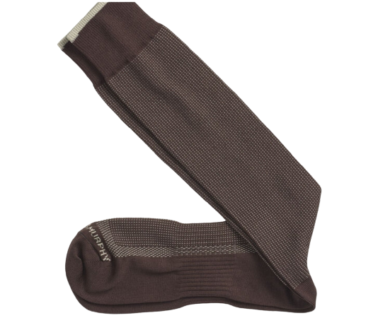 First in Comfort Classic Pin Dot Socks Brown
