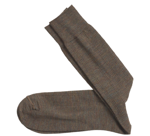 Wool Ribbed Sock Peat Brown