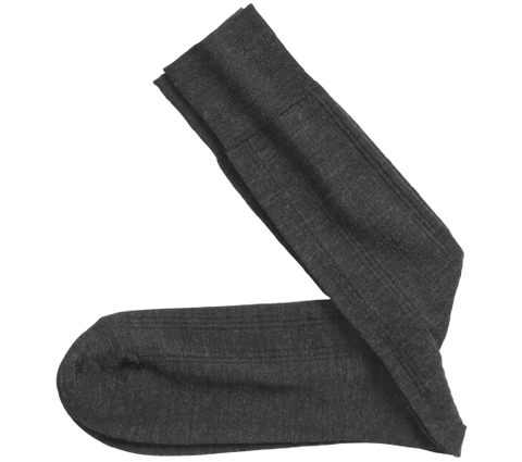 Wool Ribbed Sock Charcoal