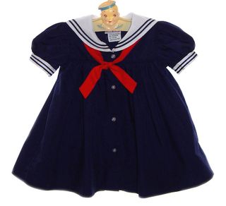 Petit Ami Baby Girls' Nautical Dress with Collar Petit Ami Baby Girls' Nautical Dress with Collar
