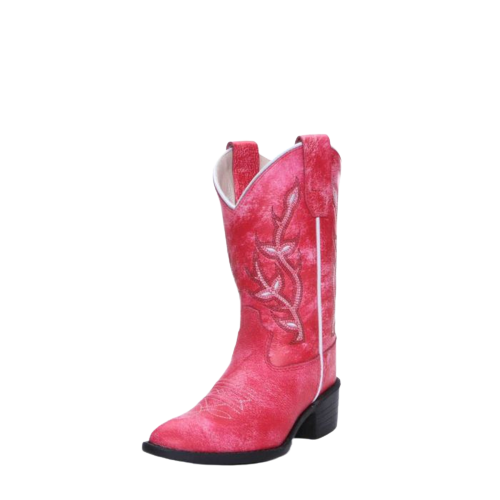 Old West Brown Children Girls Red Cowboy Western Boots